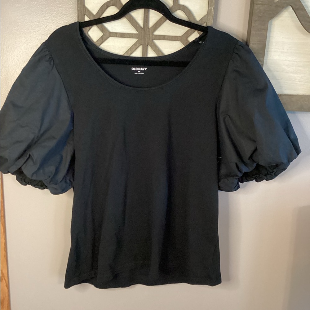 NWOT Old Navy Elegant Black Puff Sleeve Blouse
